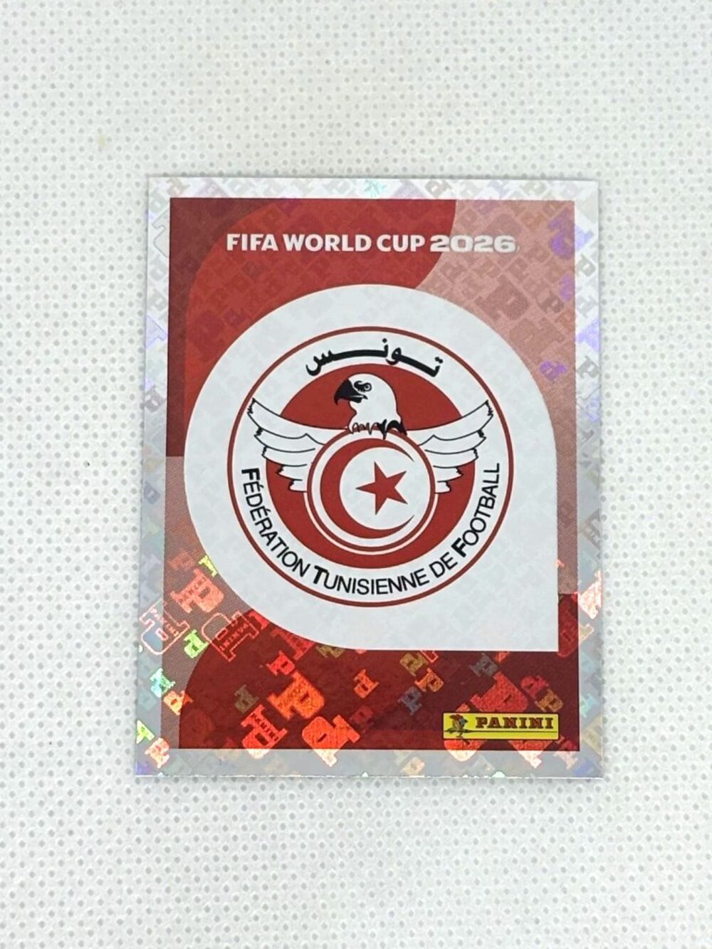 Panini FIFA World Cup 2026 Team Crest Tunisia  Logo Hologram Foil Sticker TUN 1